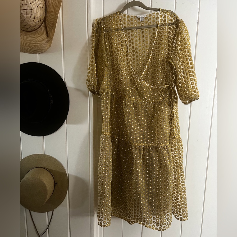 MOVING SALE!! Top shop sheer floral wrap dress
